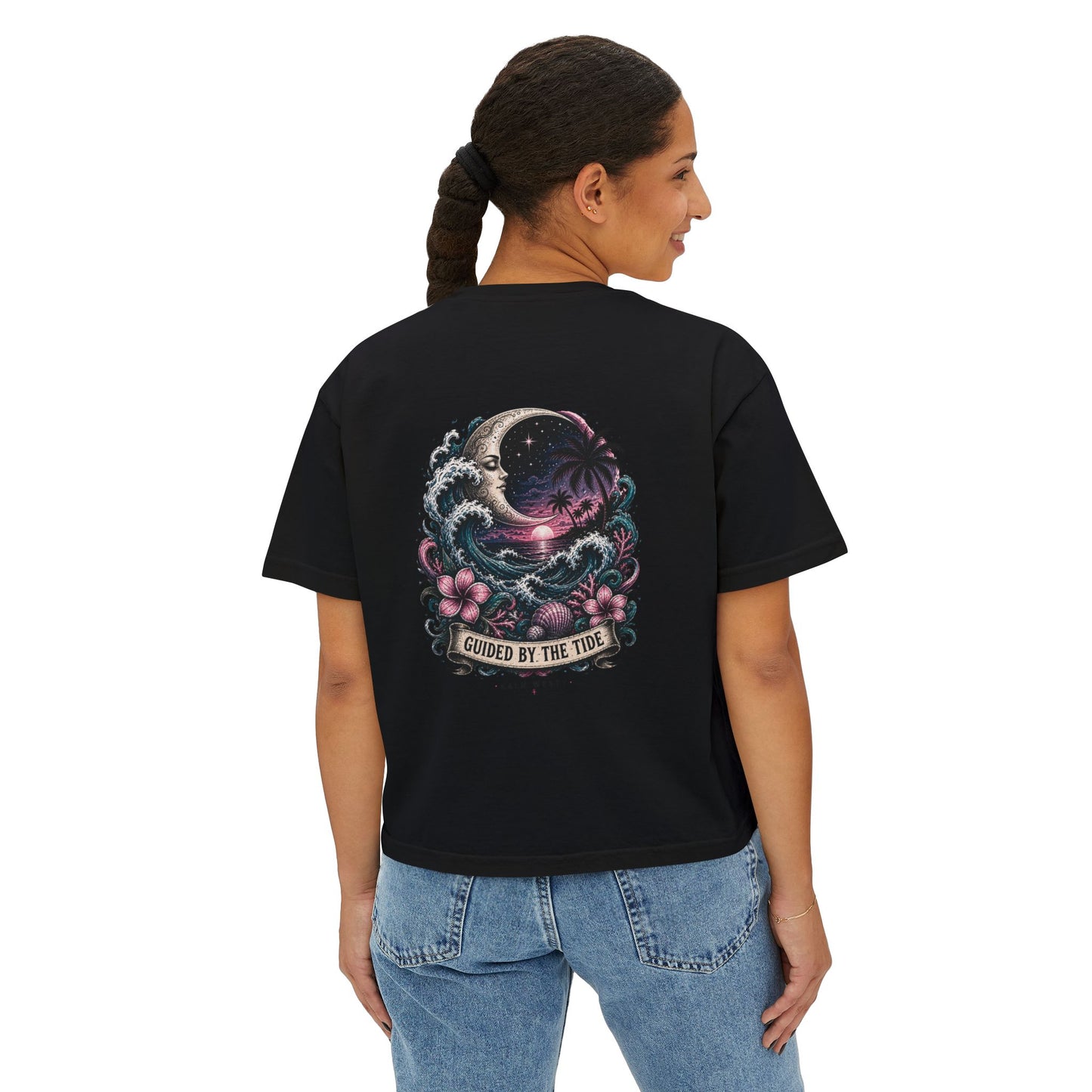 Boxy Graphic Tee – Tropical Anchor Coastal T-Shirt | Kalm Westy 🌺🌊