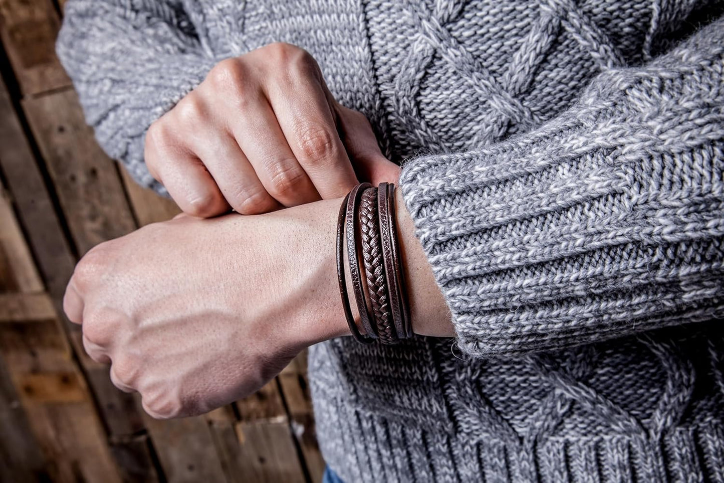 Coastal Tide Braided Leather Bracelet – Magnetic Clasp Edition 🌊