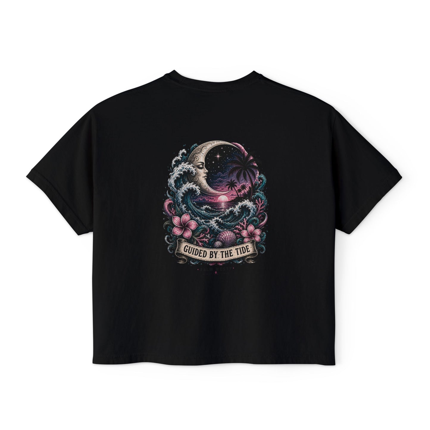 Boxy Graphic Tee – Tropical Anchor Coastal T-Shirt | Kalm Westy 🌺🌊