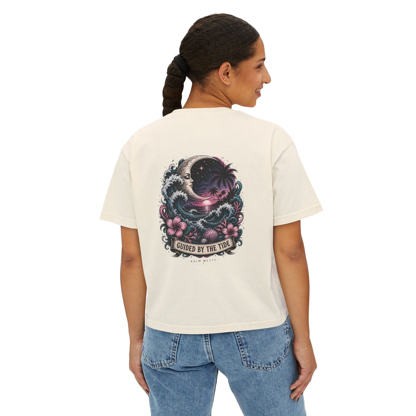 Boxy Graphic Tee – Tropical Anchor Coastal T-Shirt | Kalm Westy 🌺🌊