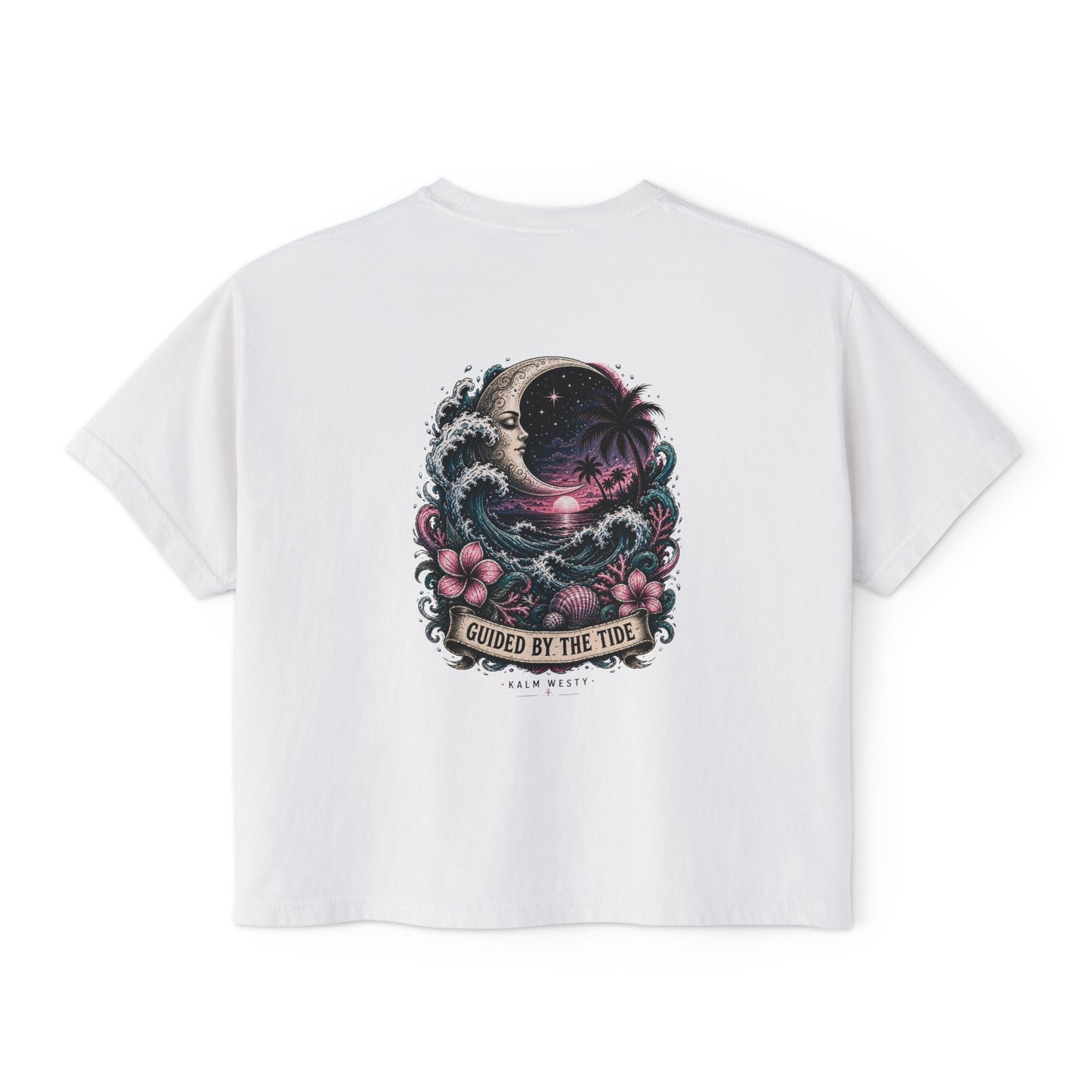 Boxy Graphic Tee – Tropical Anchor Coastal T-Shirt | Kalm Westy 🌺🌊