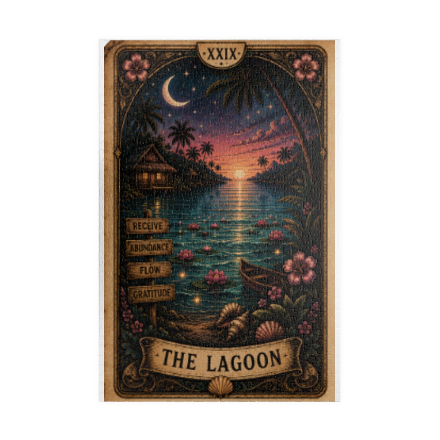 The Lagoon Jigsaw Puzzle — Tropical Tarot Art Puzzle (110–1014 Pieces)
