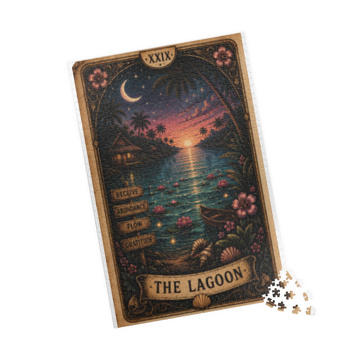 The Lagoon Jigsaw Puzzle — Tropical Tarot Art Puzzle (110–1014 Pieces)