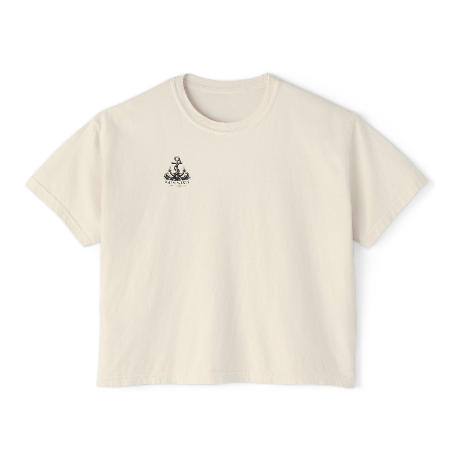 Boxy Graphic Tee – Tropical Anchor Coastal T-Shirt | Kalm Westy 🌺🌊