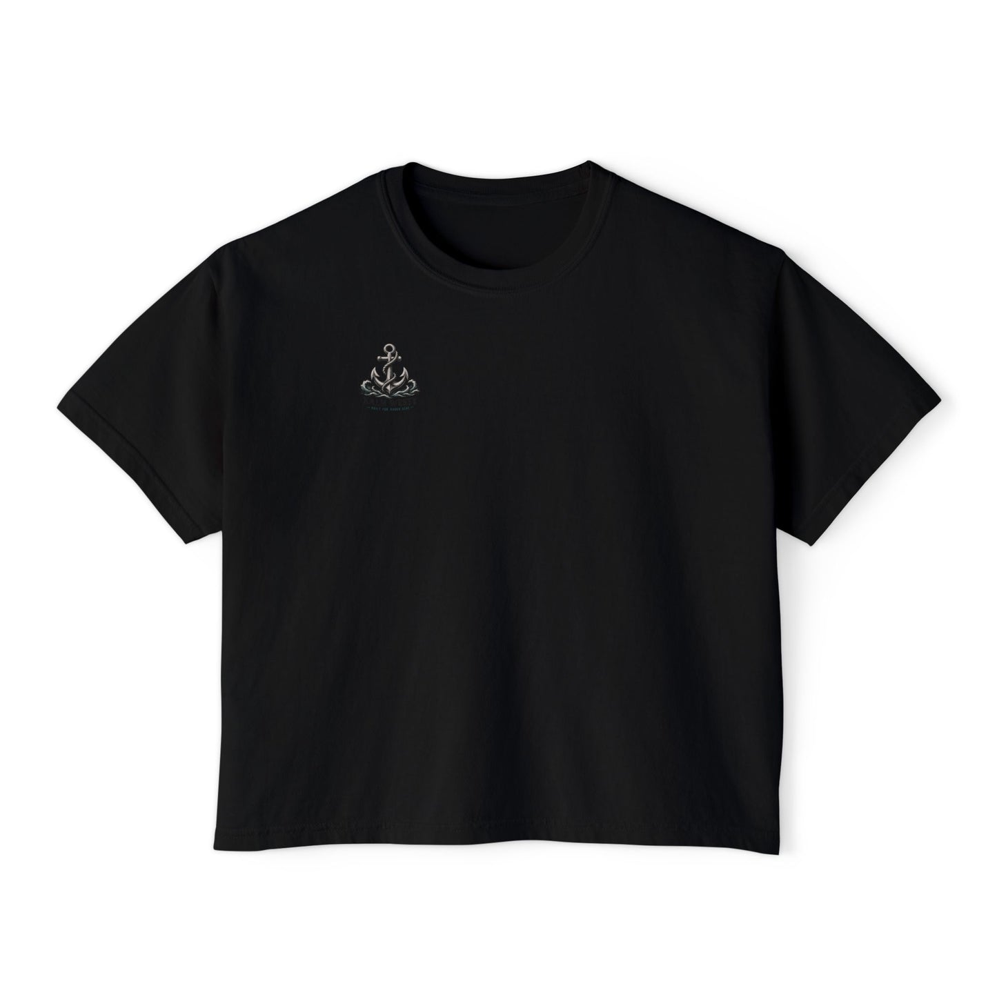 Boxy Graphic Tee – Tropical Anchor Coastal T-Shirt | Kalm Westy 🌺🌊