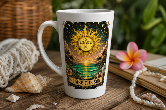 Chase the Sun White Latte 17oz Ceramic Mug