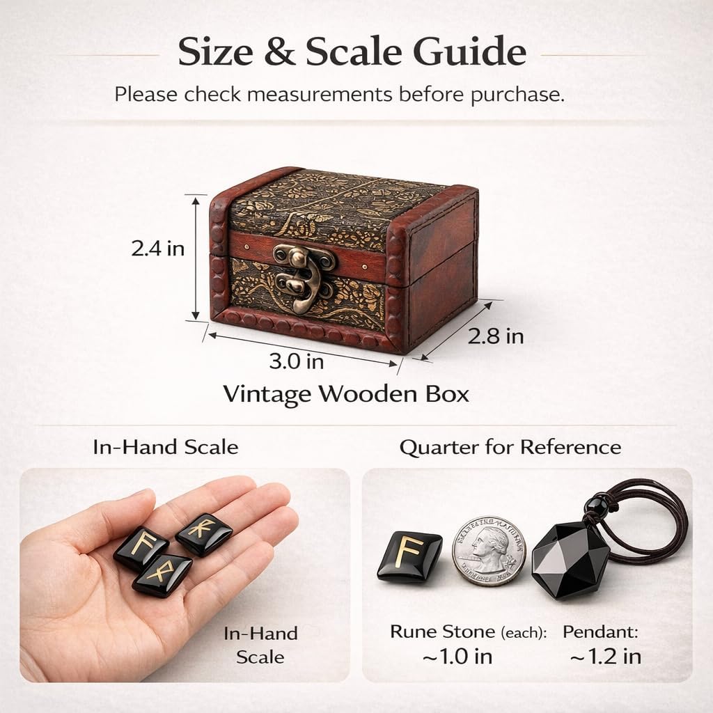 Elder Futhark Rune Set – Crystal Divination Stones with Box | Kalm Westy