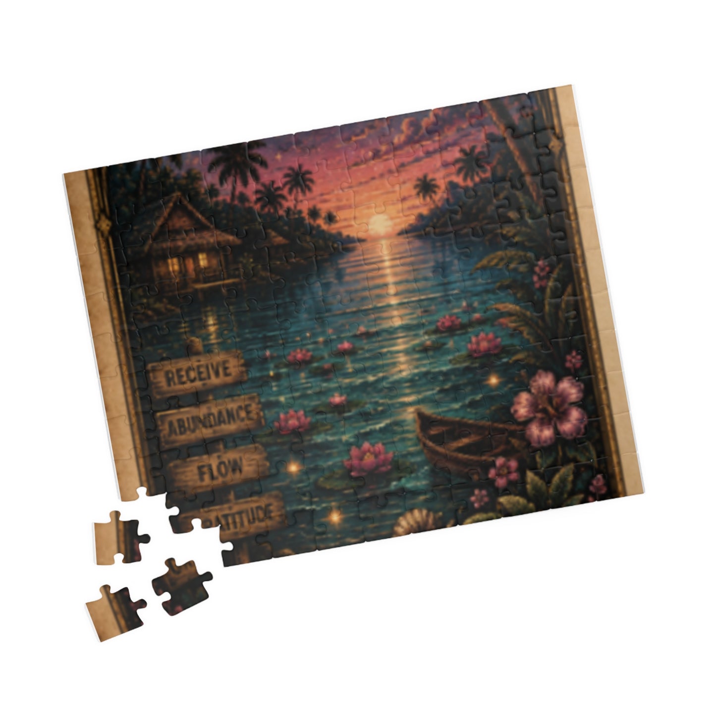 The Lagoon Jigsaw Puzzle — Tropical Tarot Art Puzzle (110–1014 Pieces)