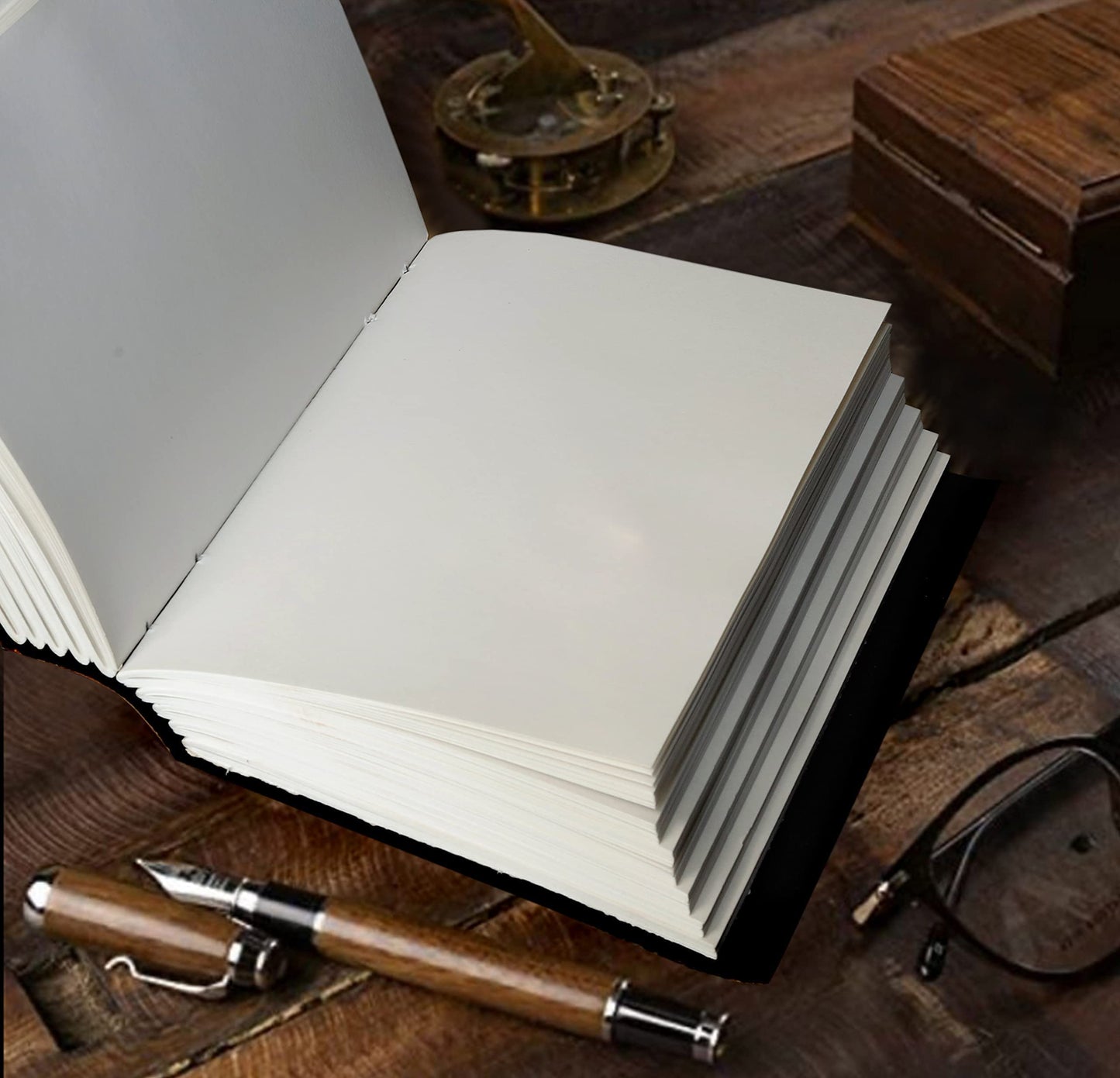 Sun & Moon Leather Journal | Celestial Spiritual Notebook