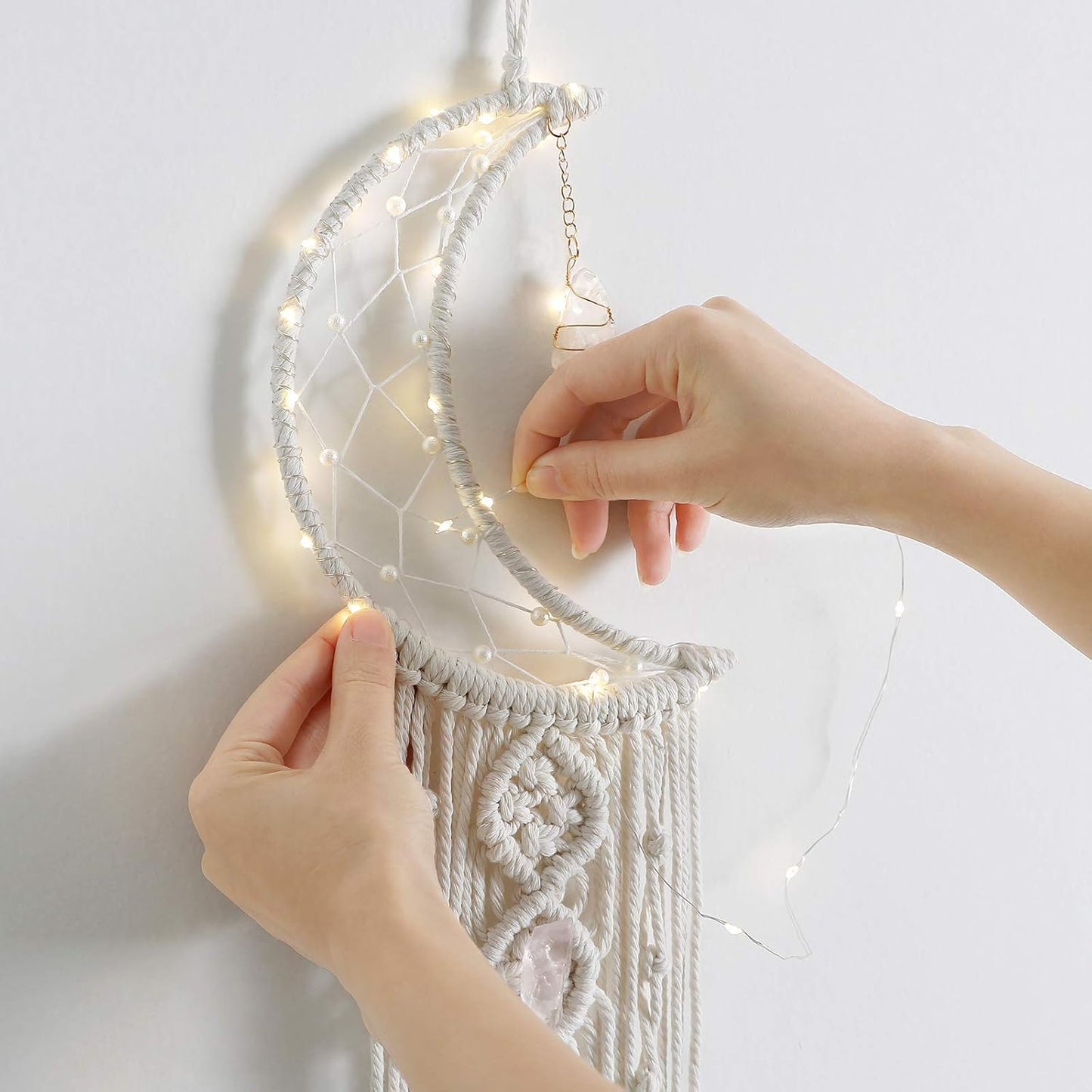 Moon Dreamcatcher Wall Hanging – Boho Macrame Decor | Kalm Westy