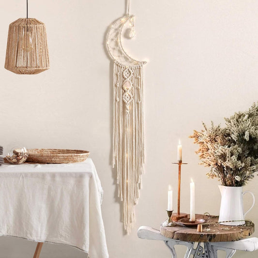 Moon Dreamcatcher Wall Hanging – Boho Macrame Decor | Kalm Westy