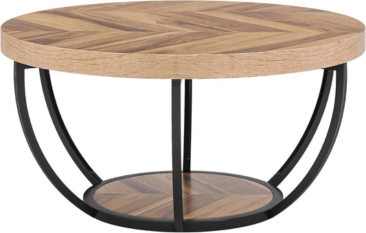 Round Coffee Table – Coastal Boho Living Room Accent | Kalm Westy