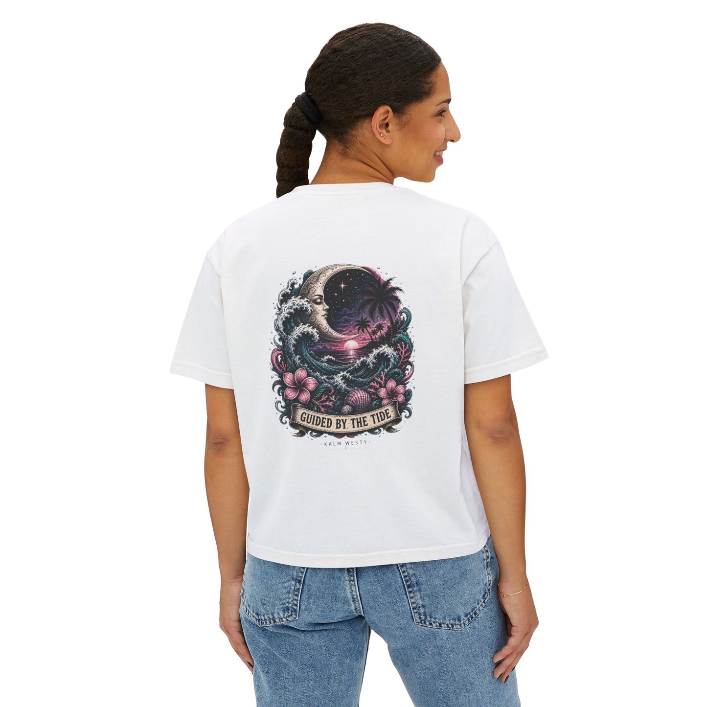 Boxy Graphic Tee – Tropical Anchor Coastal T-Shirt | Kalm Westy 🌺🌊