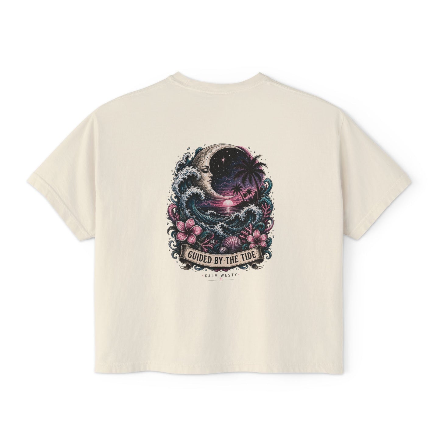 Boxy Graphic Tee – Tropical Anchor Coastal T-Shirt | Kalm Westy 🌺🌊