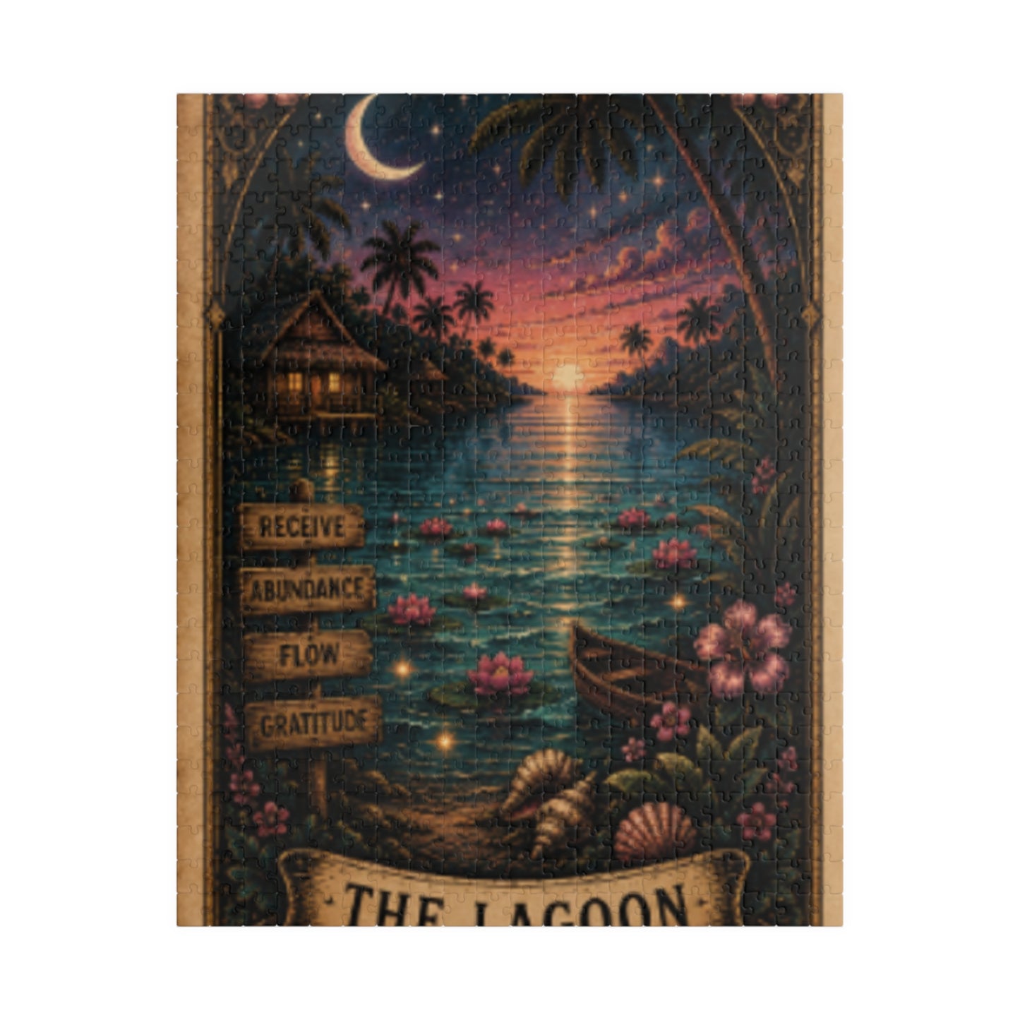 The Lagoon Jigsaw Puzzle — Tropical Tarot Art Puzzle (110–1014 Pieces)