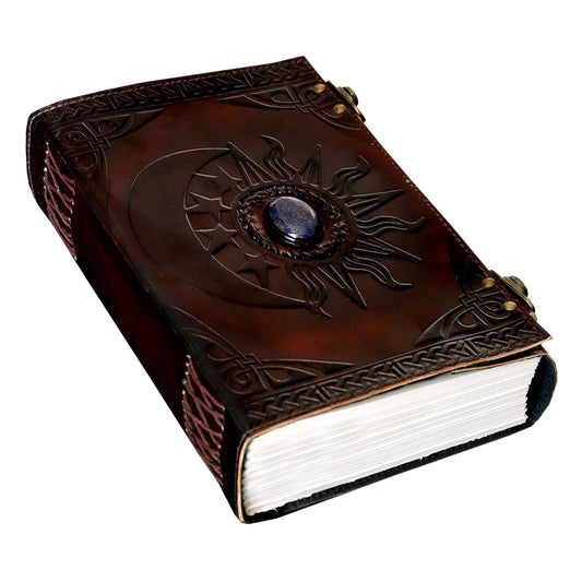 Sun & Moon Leather Journal | Celestial Spiritual Notebook