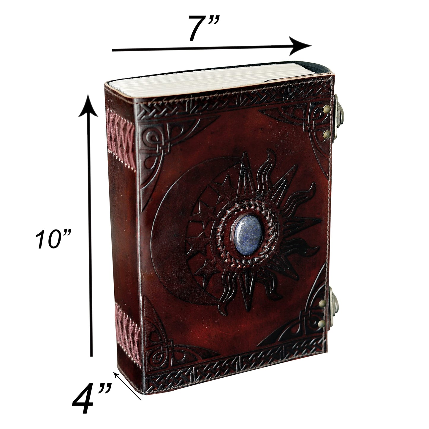 Sun & Moon Leather Journal | Celestial Spiritual Notebook