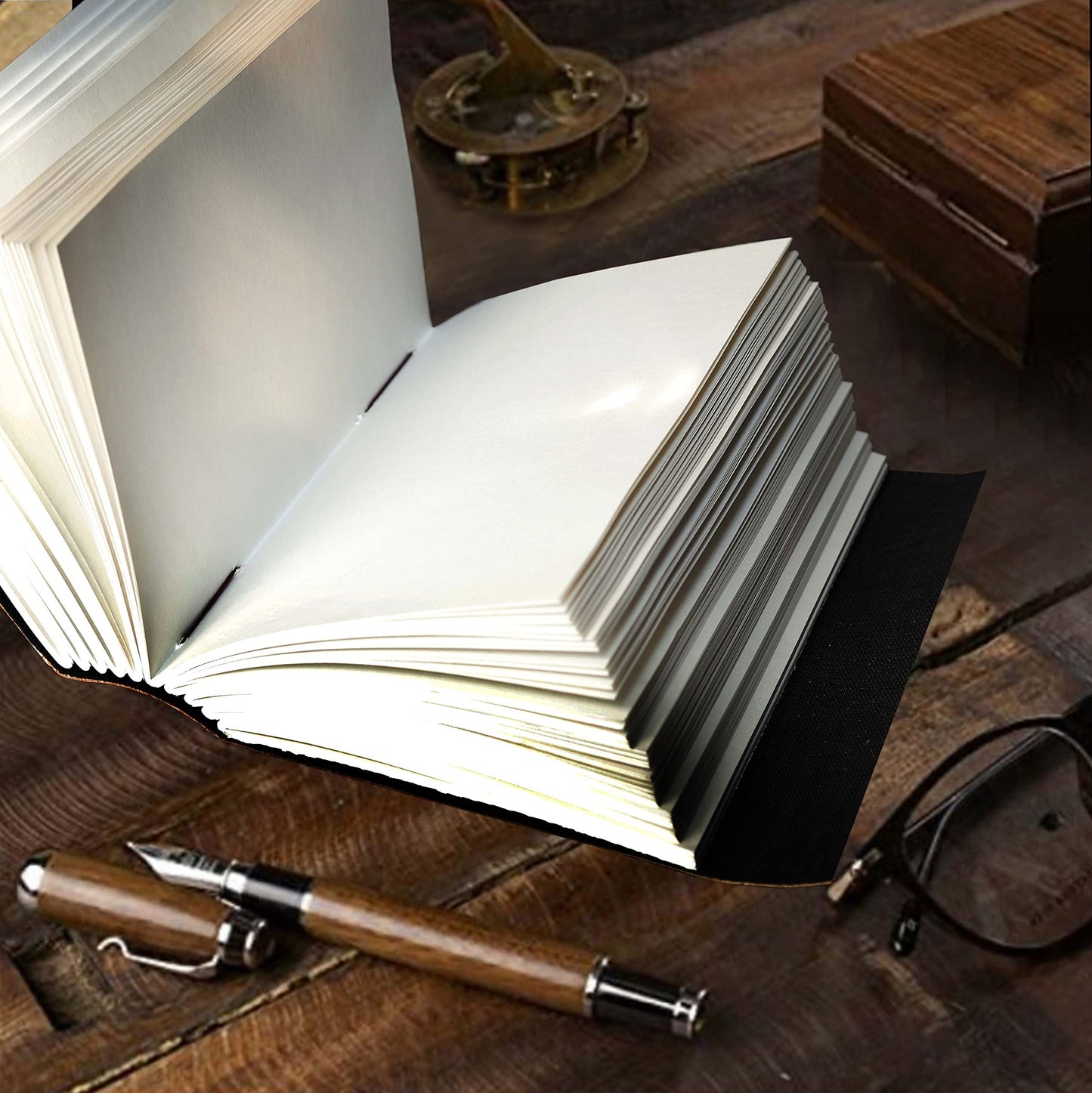 Sun & Moon Leather Journal | Celestial Spiritual Notebook