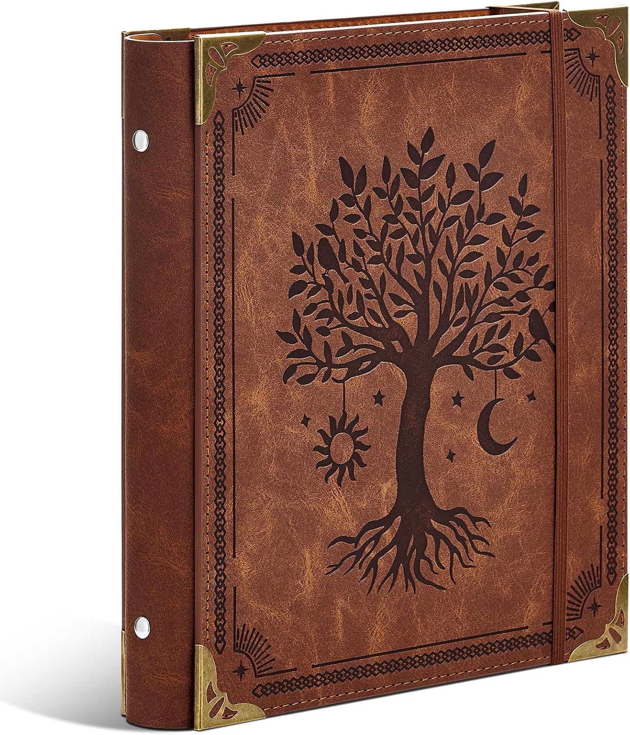 Tree of Wisdom Leather Binder – Coastal Grimoire Organizer 🌿📖