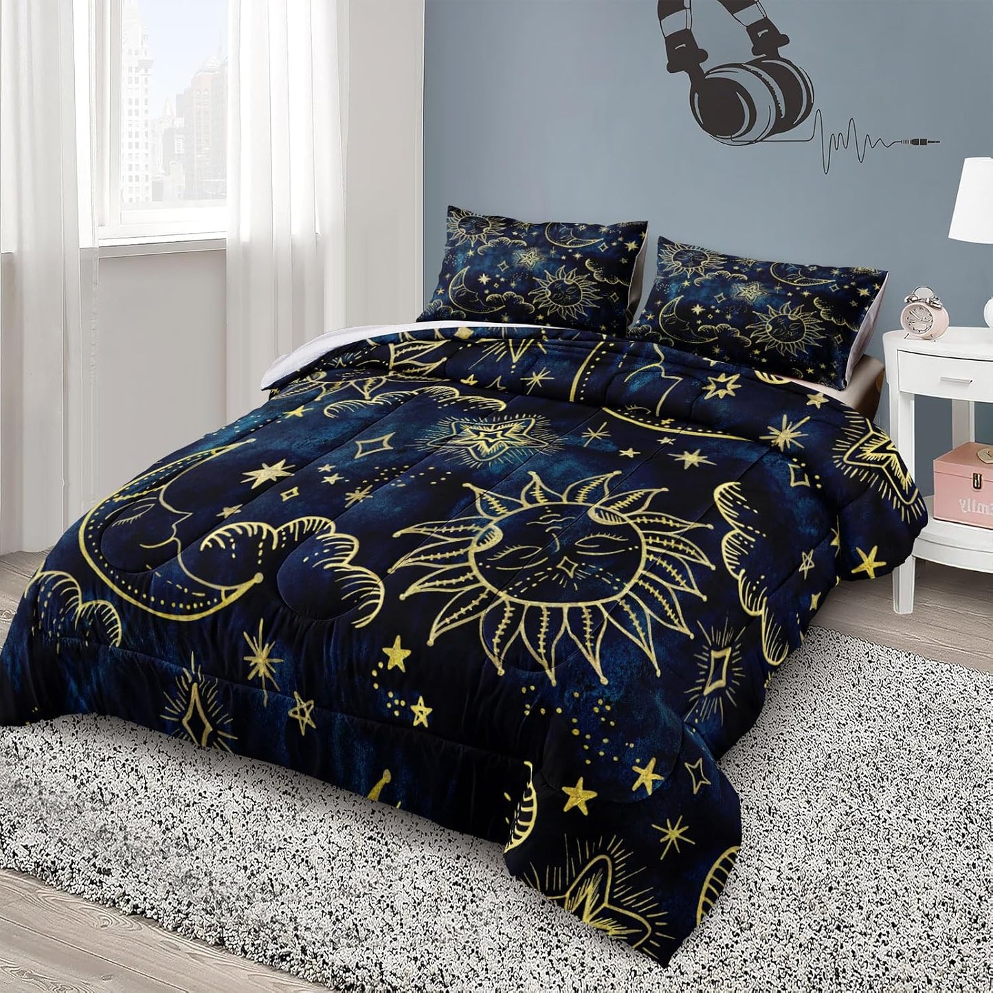 Sun & Moon Comforter Set | Celestial Boho Bedding