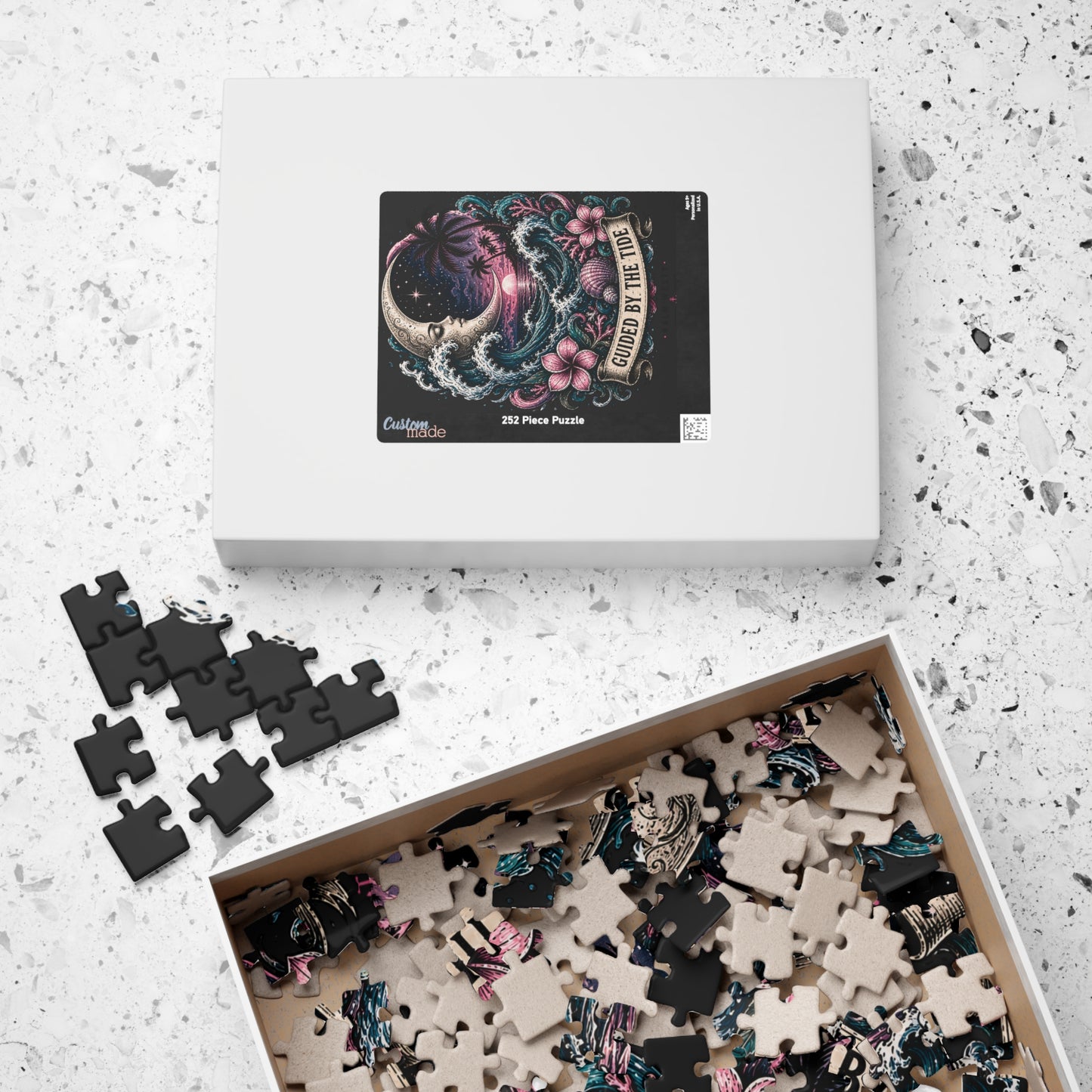 Guided by the Tide Puzzle — Moonlit Tropical Ocean Jigsaw (110–1014 pcs)